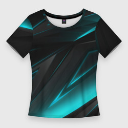 Женская футболка 3D Slim Geometry stripes neon