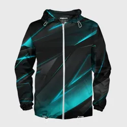 Мужская ветровка 3D Geometry stripes neon