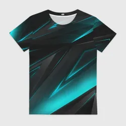 Женская футболка 3D Geometry stripes neon
