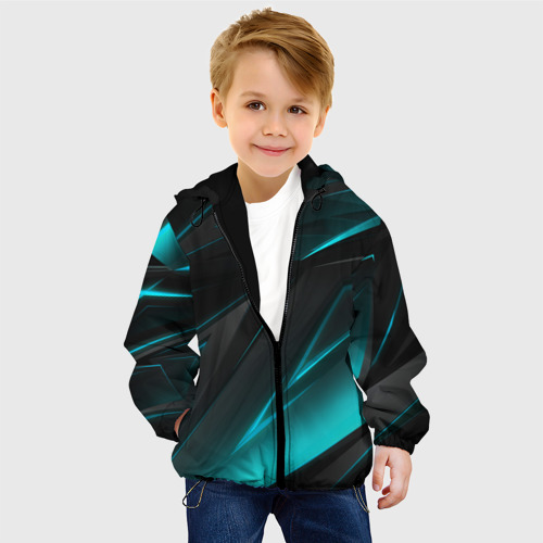 Детская куртка 3D Geometry stripes neon, цвет черный - фото 3