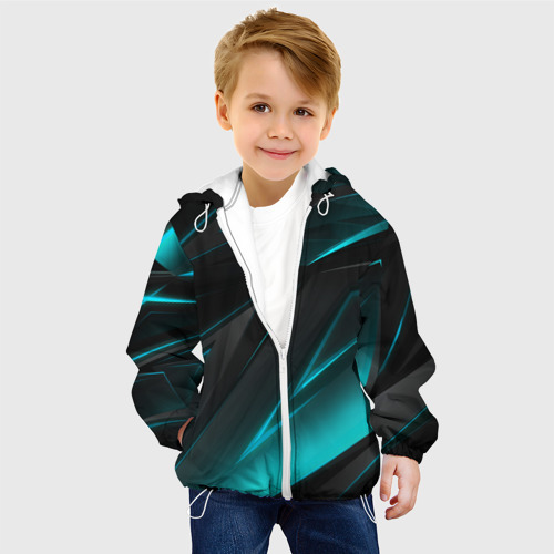 Детская куртка 3D Geometry stripes neon, цвет белый - фото 3