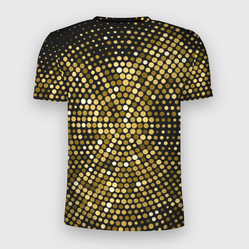 Мужская футболка 3D Slim с принтом Золотые блестящие блестки, вид сзади #1