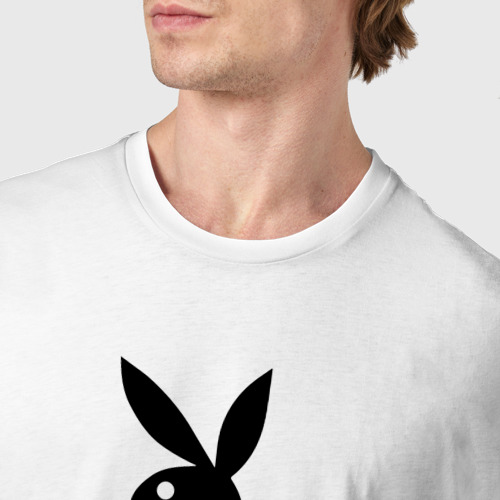 Мужская футболка хлопок Playboy, цвет белый - фото 6