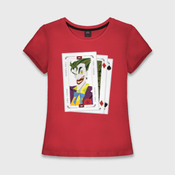 Женская футболка хлопок Slim  Joker cards