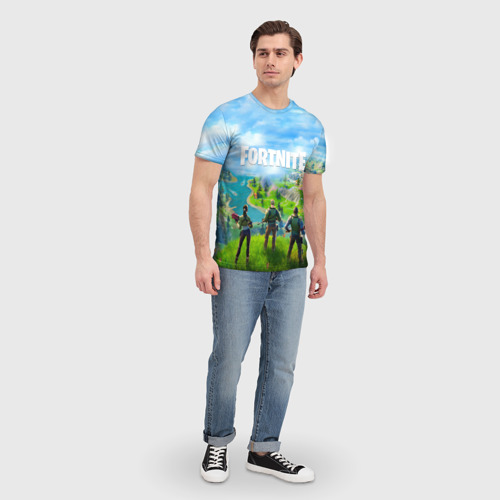 Мужская футболка 3D с принтом FORTNITE, вид сбоку #3
