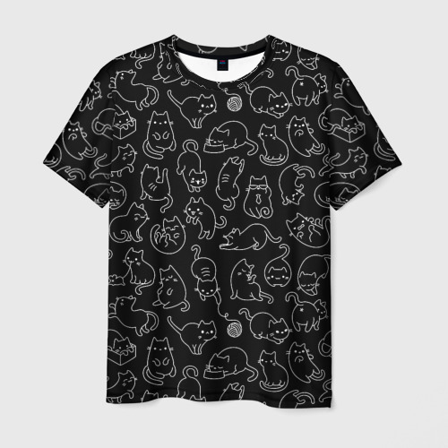 Мужская футболка 3D с принтом Такие Разные Котейки, вид спереди #2
