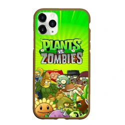 Чехол для iPhone 11 Pro Max матовый Plants vs zombies