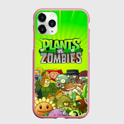 Чехол для iPhone 11 Pro Max матовый Plants vs zombies