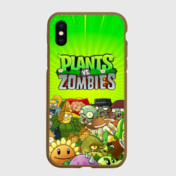 Чехол для iPhone XS Max матовый Plants vs zombies