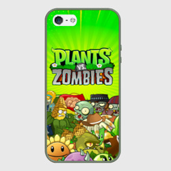Чехол для iPhone 5/5S матовый Plants vs zombies