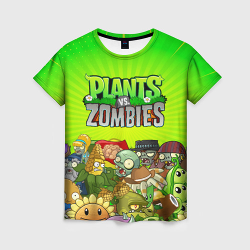 Женская футболка 3D Plants vs zombies, цвет 3D печать