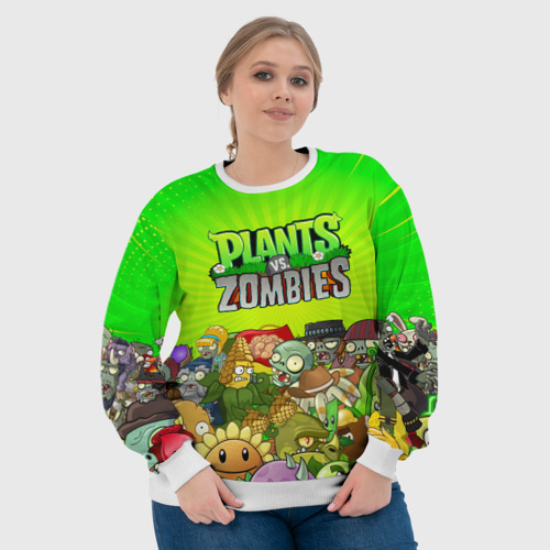 Женский свитшот 3D Plants vs zombies, цвет 3D печать - фото 6