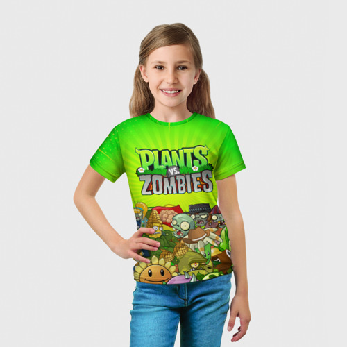 Детская футболка 3D Plants vs zombies, цвет 3D печать - фото 5