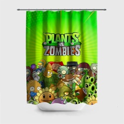 Штора 3D для ванной Plants vs zombies