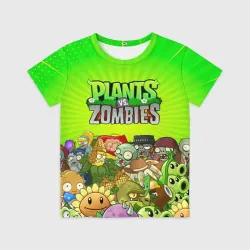 Детская футболка 3D Plants vs zombies