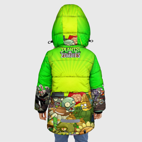 Зимняя куртка для девочек 3D Plants vs zombies, цвет черный - фото 4