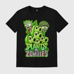 Мужская футболка хлопок Plants vs zombies