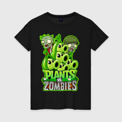 Женская футболка хлопок Plants vs zombies