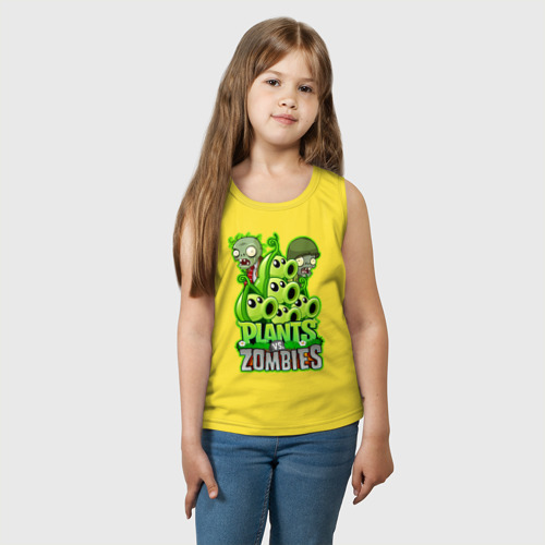 Детская майка хлопок Plants vs zombies, цвет желтый - фото 3