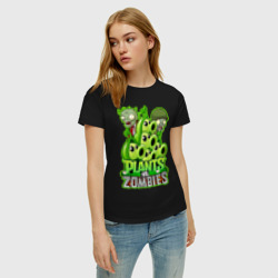 Женская футболка хлопок Plants vs zombies - фото 2