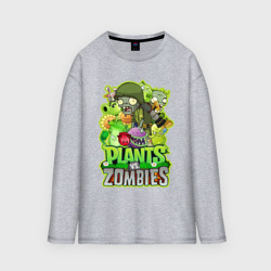 Женский лонгслив oversize хлопок Plants vs zombies