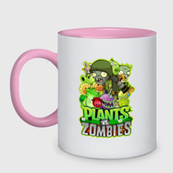 Кружка двухцветная Plants vs zombies