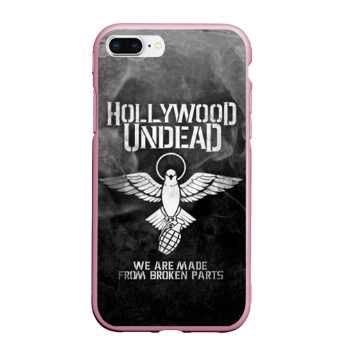 Чехол для iPhone 7Plus/8 Plus матовый Hollywood Undead, цвет розовый