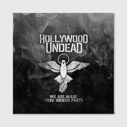 Холст с принтом Hollywood Undead для любого человека, вид спереди №2. Цвет основы: белый