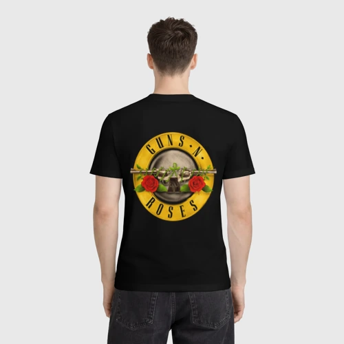 Мужская футболка 3D с принтом Guns n roses + Спина, вид сзади #2