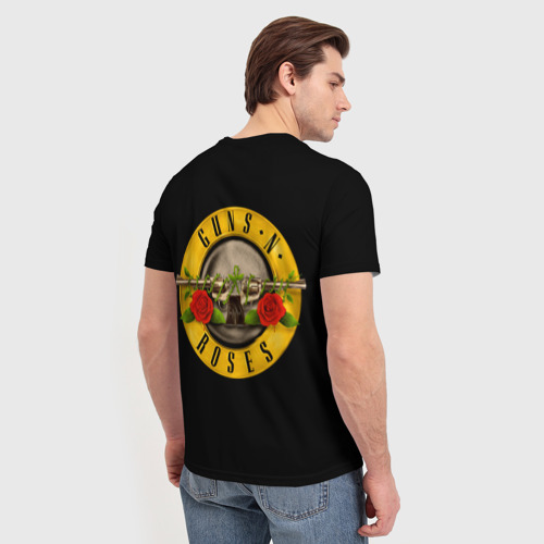 Мужская футболка 3D Guns n roses + Спина, цвет 3D печать - фото 4
