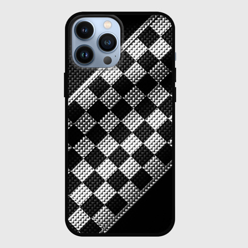 Чехол для iPhone 13 Pro Max с принтом Финишная лента в клетку, вид спереди #2