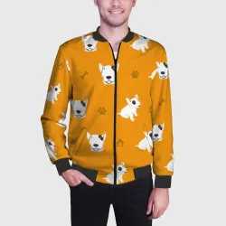Мужской бомбер 3D Английский бультерьер 2 - фото 2
