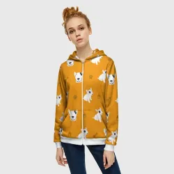 Женская толстовка 3D на молнии Английский бультерьер 2 - фото 2