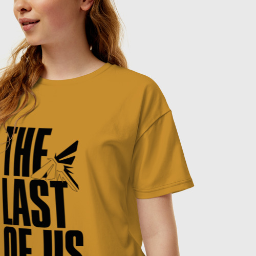 Женская футболка хлопок Oversize Цикады Fireflies the Last of Us, цвет горчичный - фото 3