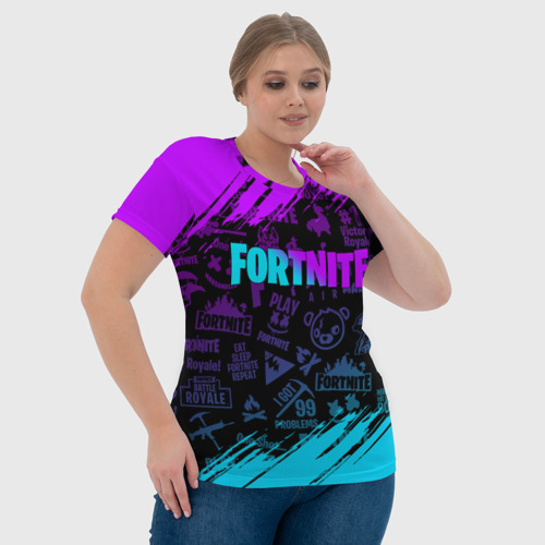 Женская футболка 3D Fortnite Фортнайт, цвет 3D печать - фото 6