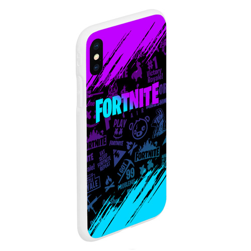 Чехол для iPhone XS Max матовый Fortnite Фортнайт, цвет белый - фото 3