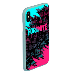 Чехол для iPhone XS Max матовый Fortnite neon Фортнайт неон - фото 2