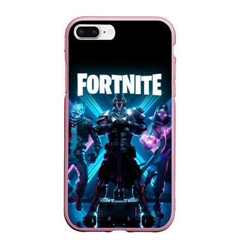 Чехол для iPhone 7Plus/8 Plus матовый FORTNITE, цвет розовый