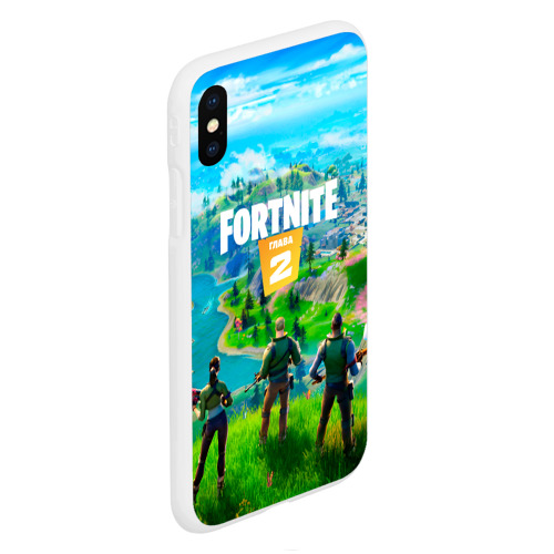 Чехол для iPhone XS Max матовый Fortnite часть 2, цвет белый - фото 3