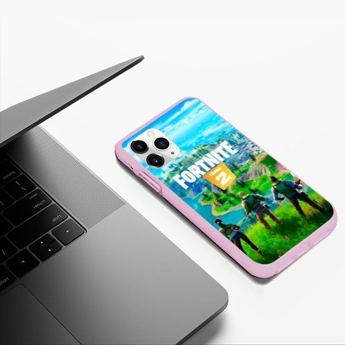 Чехол для iPhone 11 Pro Max матовый Fortnite часть 2, цвет розовый - фото 5