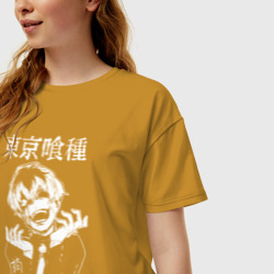 Женская футболка хлопок Oversize Токийский гуль - фото 2