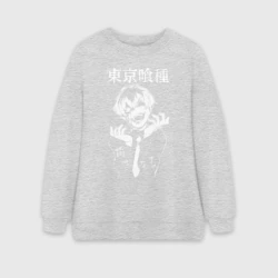 Женский свитшот oversize без начеса хлопок Токийский гуль