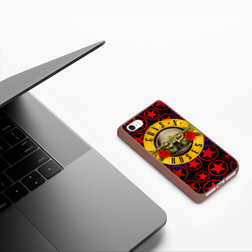 Чехол для iPhone 5/5S матовый Guns n roses, цвет коричневый - фото 5