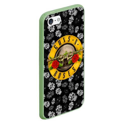 Чехол для iPhone 5/5S матовый Guns n roses, цвет салатовый - фото 3