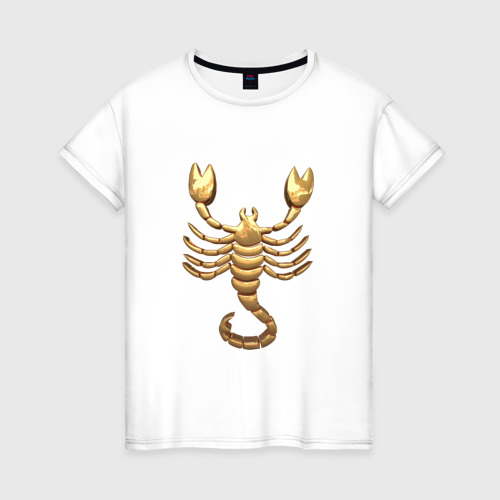 Женская футболка хлопок Скорпион, цвет белый