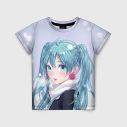 Детская футболка 3D Hatsune Miku. Winter