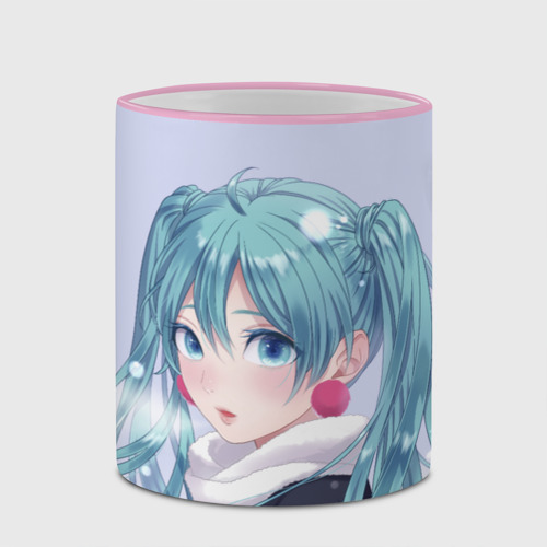 Кружка с полной запечаткой Hatsune Miku. Winter, цвет Кант розовый - фото 4