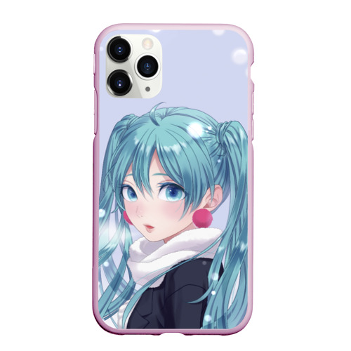 Чехол для iPhone 11 Pro Max матовый Hatsune Miku. Winter, цвет розовый