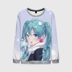 Мужской свитшот 3D Hatsune Miku. Winter