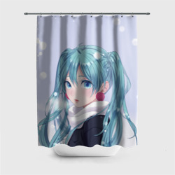 Штора 3D для ванной Hatsune Miku. Winter